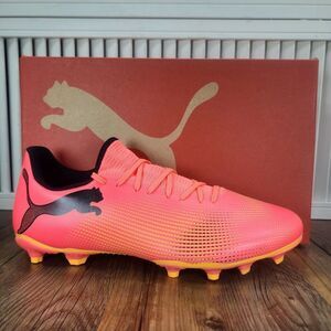 PUMA Future 7 Play FG/AG 107723 03 Mens 11.5 Sunset Glow Black Soccer Cleats NEW